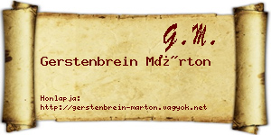 Gerstenbrein Márton névjegykártya
